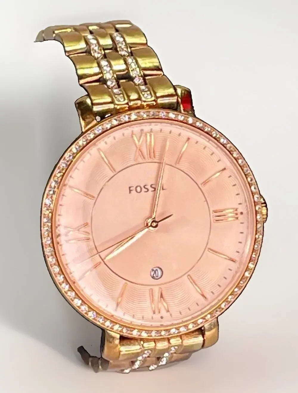 Fossil Jacqueline ES3546 Women’s Rose Gold Crystal Quartz Watch 36mm Date